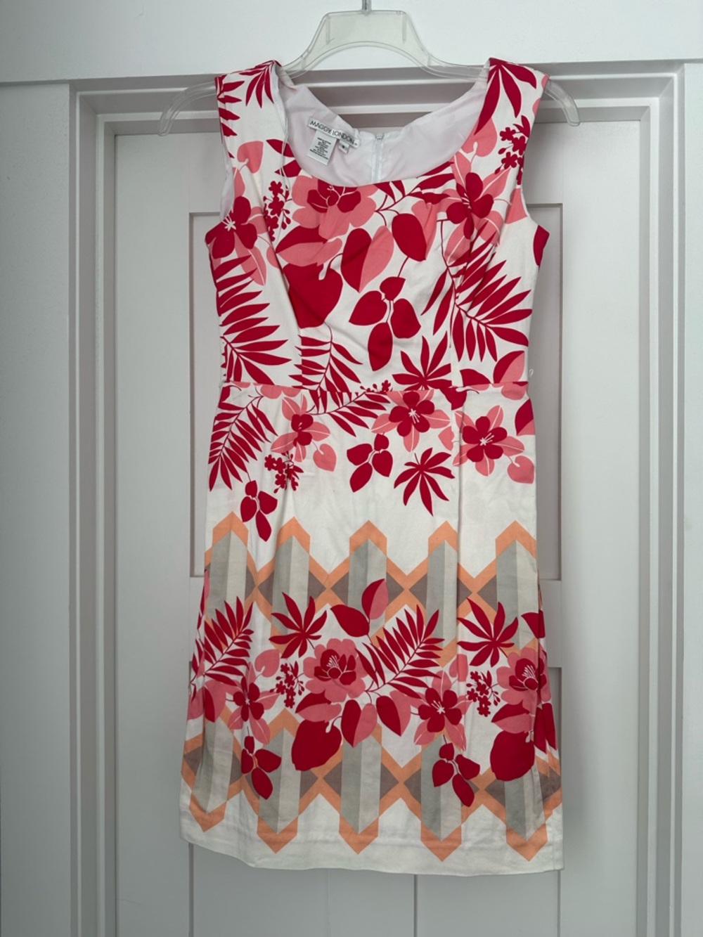 Maggy London Pink and Red Floral Shift Dress